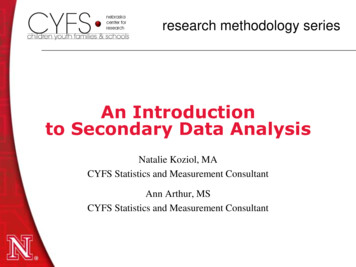 An Introduction To Secondary Data Analysis