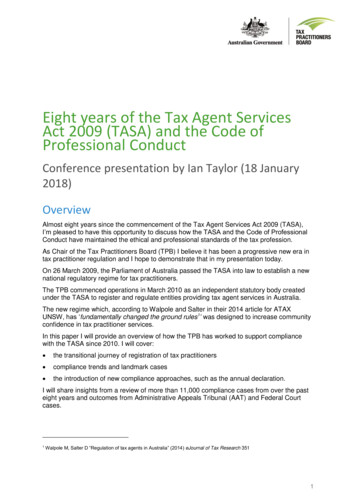 Eight Years Of The Tax Agent Services Act 2009 (TASA) And .