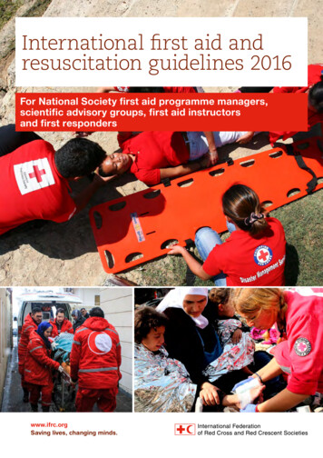 International First Aid And . - Canadian Red Cross