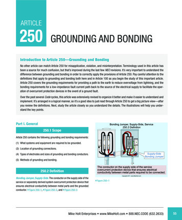 ARTICLE 250 GROUNDING AND BONDING