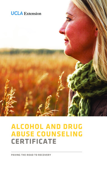 ALCOHOL AND DRUG ABUSE COUNSELING CERTIFICATE - UCLA Extension