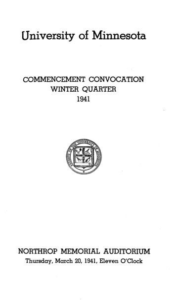 Commencement Convocation Winter Quarter 1941