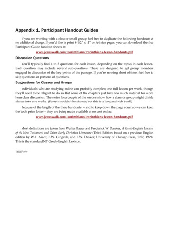 Appendix 1. Participant Handout Guides