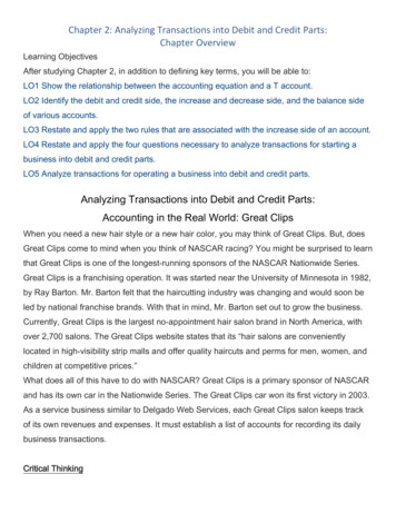Analyzing Transactions Into Debit And Credit Parts: Accounting In The .