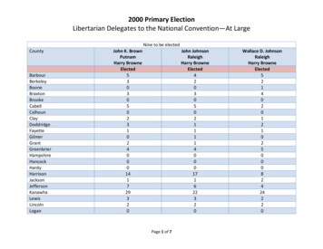 2000 Primary Election Libertarian Delegates To The .