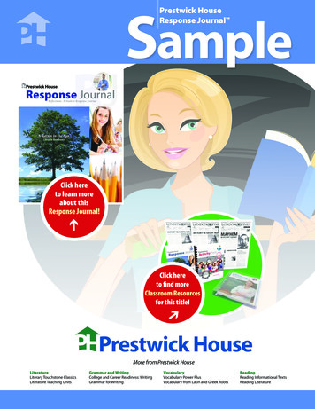 Prestwick House Response Journal Sample