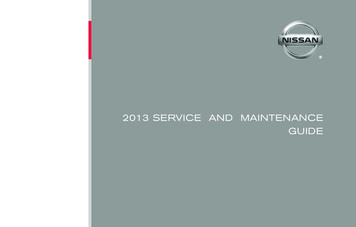 2013 SERVICE AND MAINTENANCE GUIDE - Nissan