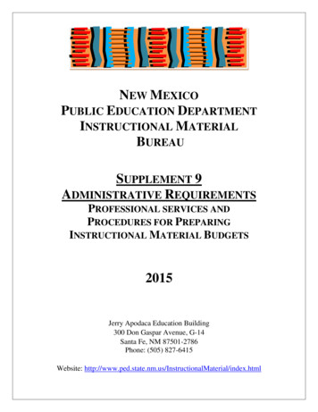 New Mexico Public Education Department Instructional Material Bureau