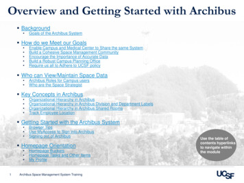 Overview And Getting Started With Archibus