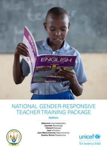 National Gender-responsive Teacher Training Package - Unicef
