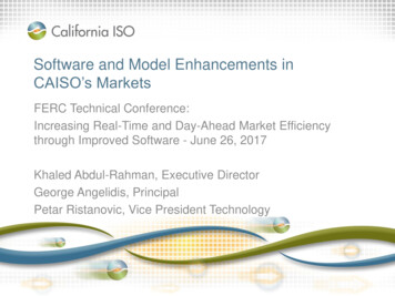 Software And Model Enhancements In CAISO's Markets