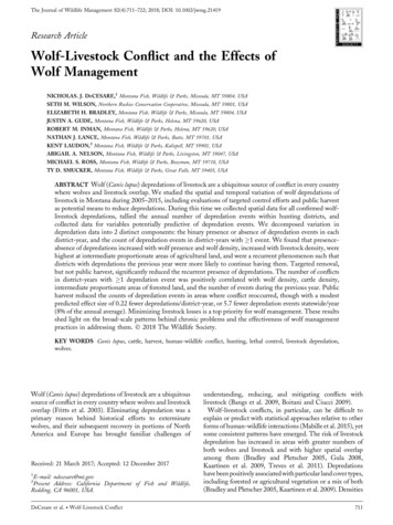 Wolf-livestock Conflict And The Effects Of Wolf Management