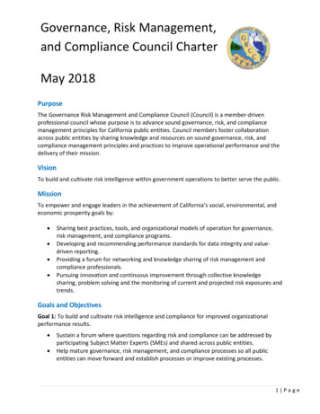 Governance, Risk Management, And Compliance Council Charter