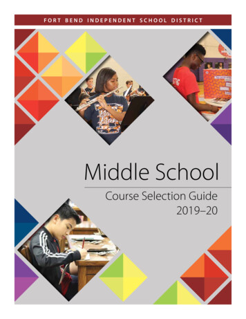 2019-2020 Middle School Course Selection Guide