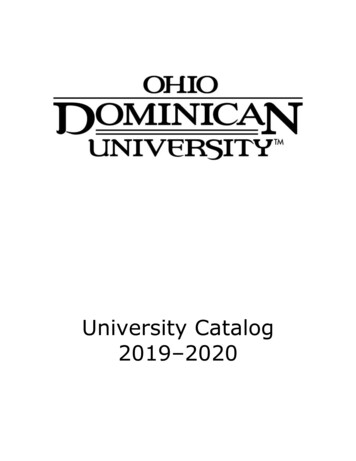 University Catalog 2019 2020 - Ohio Dominican