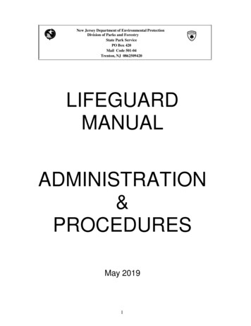 2019 Lifeguard Manual Administration & Procedures