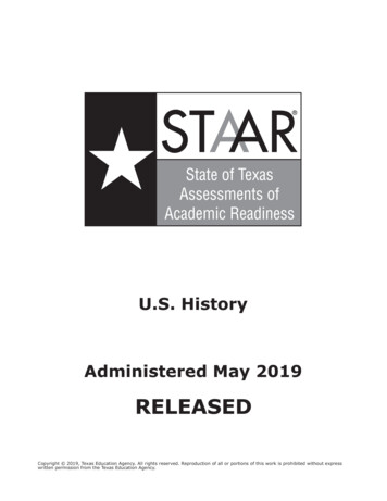 STAAR U.S. HISTORY TB RELEASED 2019