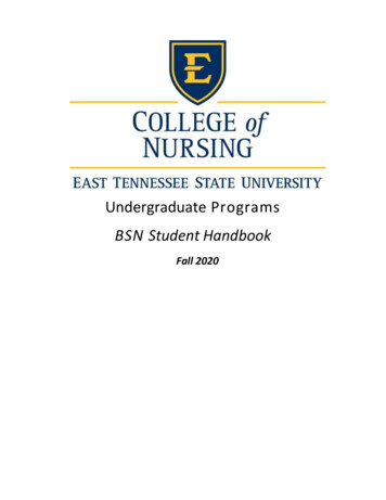 Undergraduate Programs BSN Student Handbook - Etsu.edu