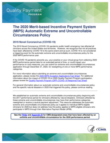 The 2020 Merit-based Incentive Payment System (MIPS) Automatic Extreme .