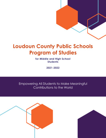 Loudoun County Public Schools Program Of Studies