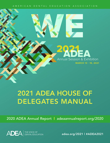 2021 Adea House Of Delegates Manual