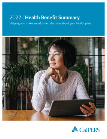 2022 Health Benefit Summary - Calpers.ca.gov