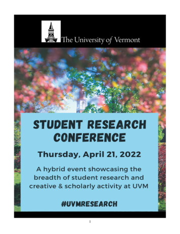 Presenter Name Department/Program, College . - University Of Vermont