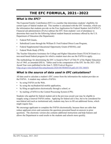 THE EFC FORMULA, 2021–2022 - Ed