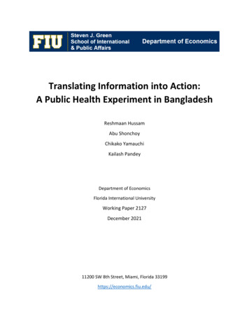 Translating Information Into Action: A Public Health Experiment In .