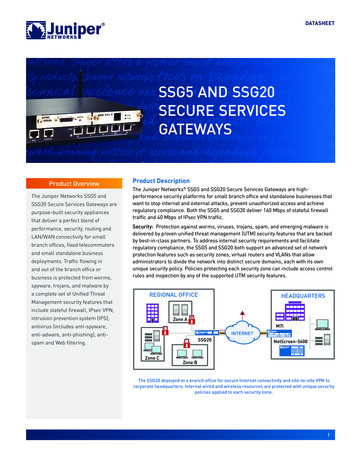 SSG5 And SSG20 Secure Services Gateways - Senetic.no