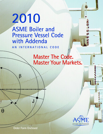 ASME Boiler And Pressure Vessel Code With Addenda