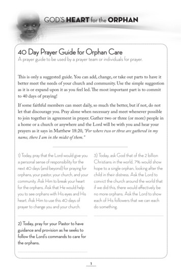 40 Day Prayer Guide For Orphan Care