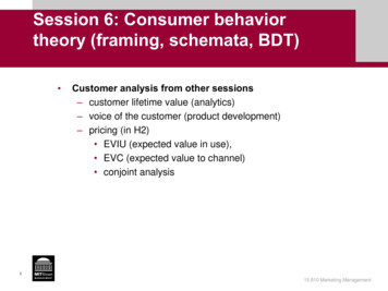 Session 6: Consumer Behavior Theory (framing, Schemata, BDT)