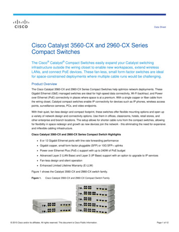 Cisco Catalyst 3560-CX And 2960-CX Series Compact Switches . - CANCOM