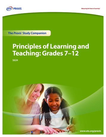 Principles Of Learning And Teaching: Grades 7–12 Study .