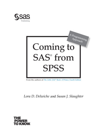 Coming To SAS From SPSS