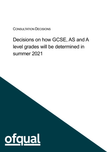 Decisions On How GCSE, AS And A Level Grades Will Be Determined In .