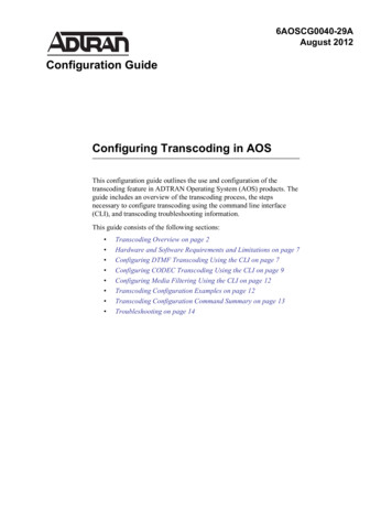 Configuring Transcoding In AOS