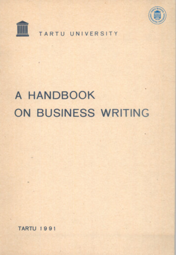 A HANDBOOK ON BUSINESS WRITING