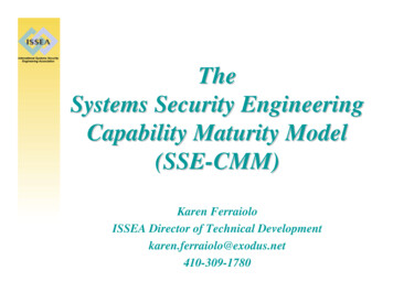 The Systems Security Engineering Capability Maturity Model - NIST