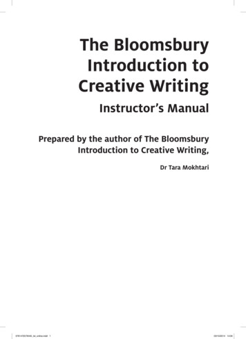The Bloomsbury Introduction To Creative Writing