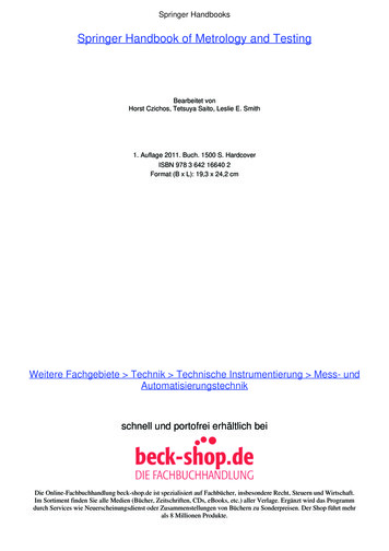 Springer Handbook Of Metrology And Testing - ReadingSample