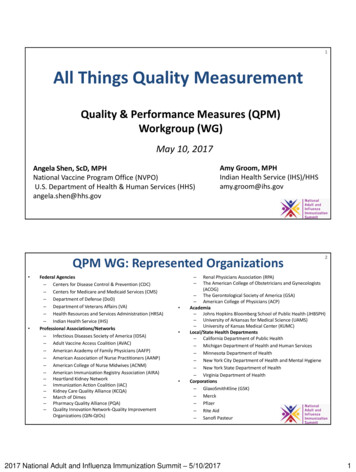 1 All Things Quality Measurement - National Adult And Influenza .