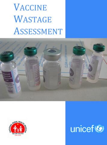 VACCINE WASTAGE ASSESSMENT - Ministry Of Foreign Affairs