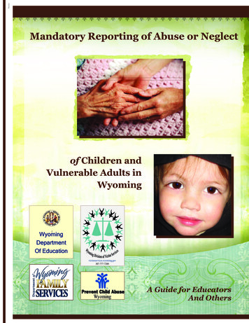 Mandatory Reporting Of Abuse Or Neglect