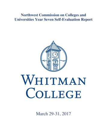 Accreditation Self Evaluation - Whitman College
