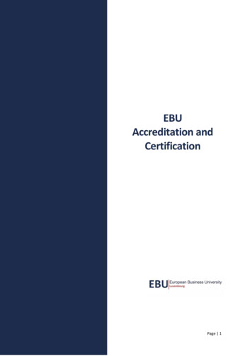 EBU Accreditation And Certification