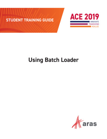 ACE 2019 Using Batch Loader - Aras