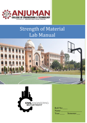Strength Of Material Lab Manual