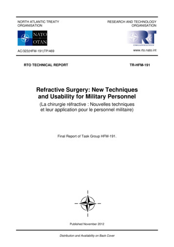 Refractive Surgery: New Techniques And Usability For Military Personnel
